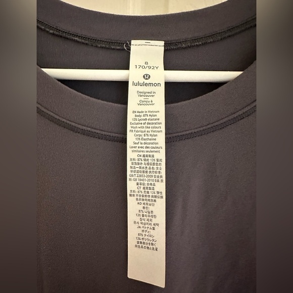 Lululemon Then Now To Long Sleeve *Rulu Soft Size 8 Moonwalk Gray - Picture 2 of 4